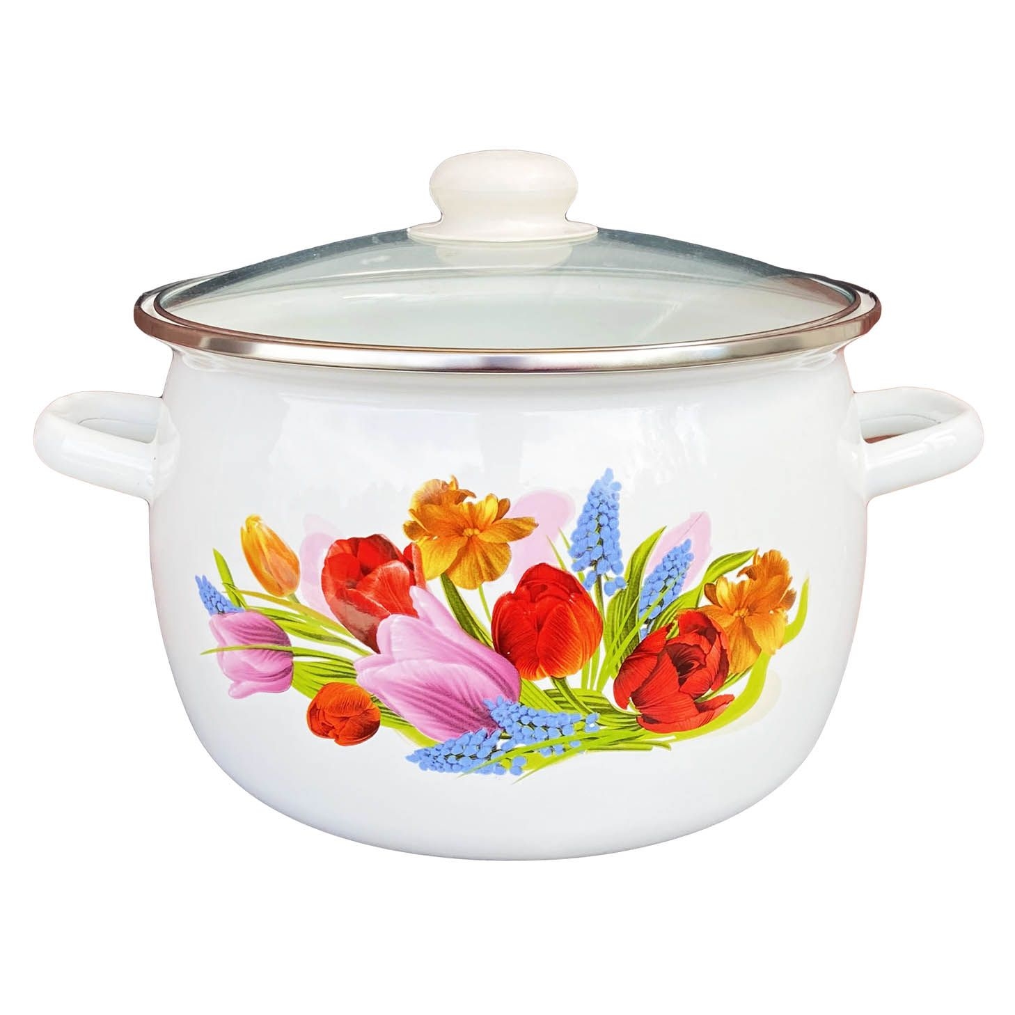 Topf, emailliert "Blumenstrauß", 3,5 L, "Premium"