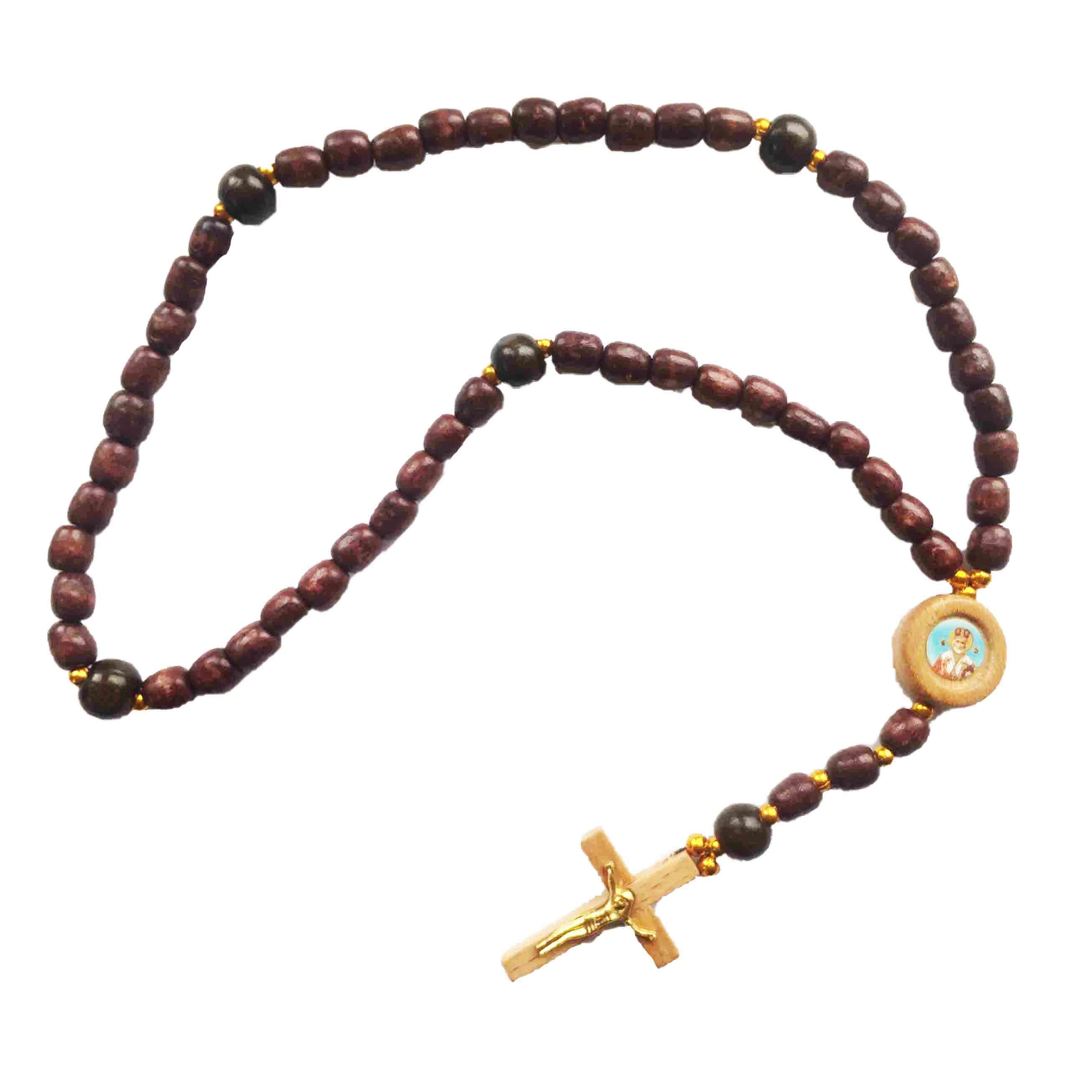 Rosenkranz (Holz), 50 Elementes, mit Ikone