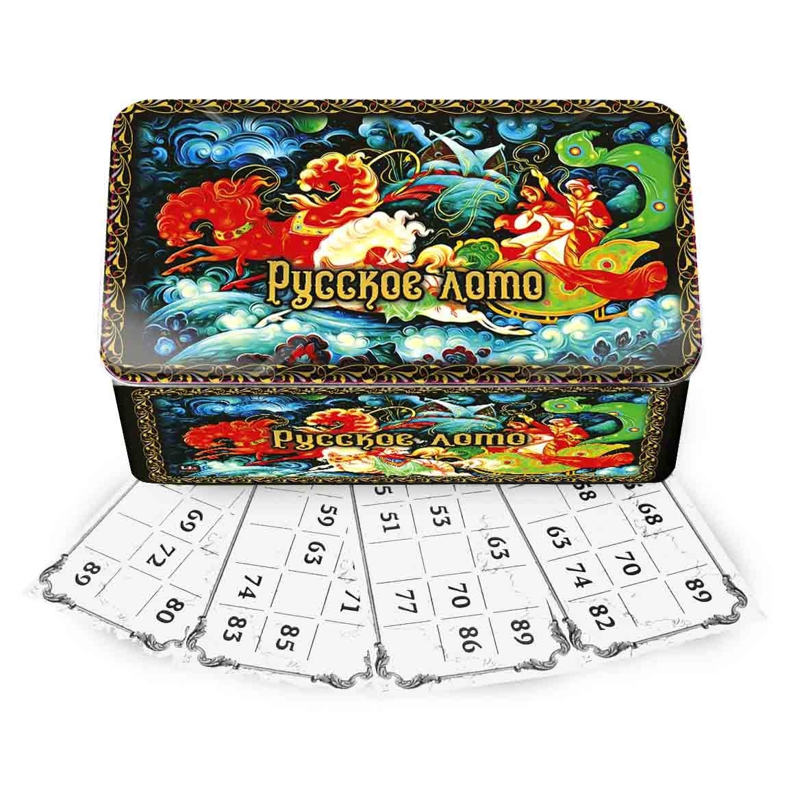 Brettspiel "Russkoe Loto - "Palech "Trojka" in Metallbox
