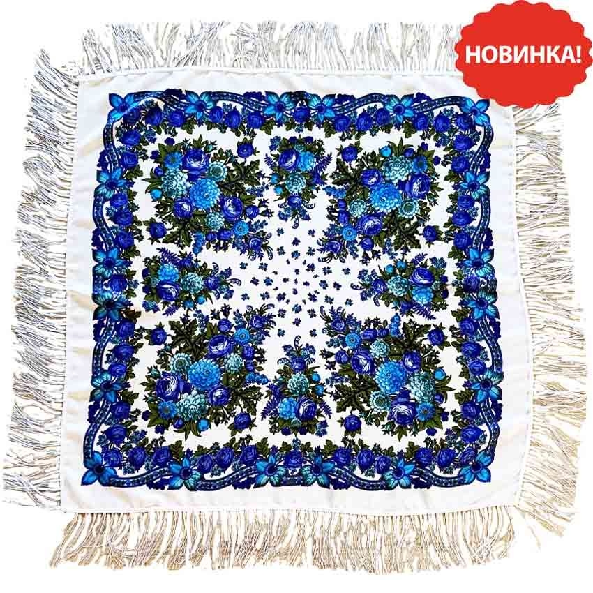 Kopftuch "Volksmotive", weiß, 110x110 cm