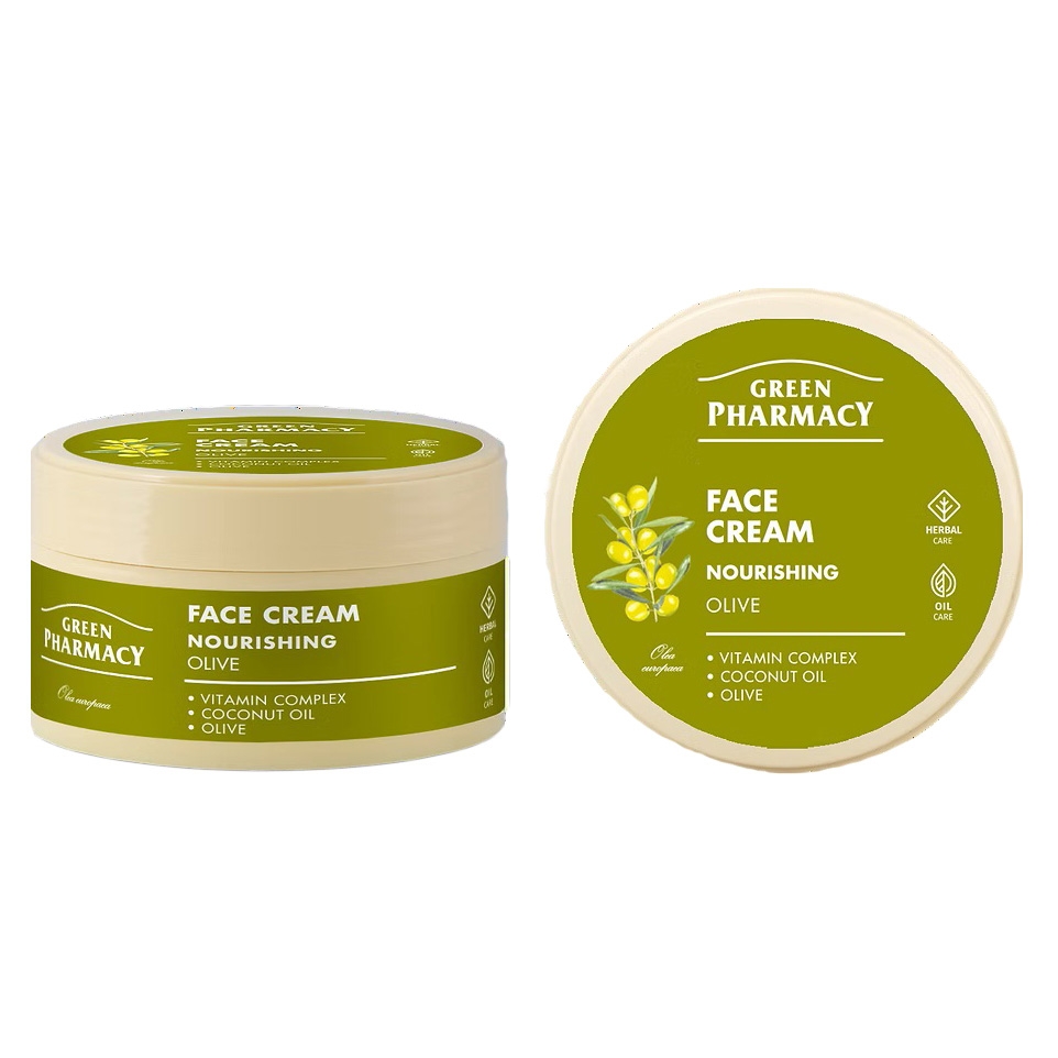 "Green Pharmacy" Gesichtscreme "Oliven", Ernährung und Wiederholen, 200 ml