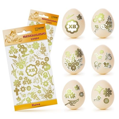 Наклейки для яиц "Цветы"