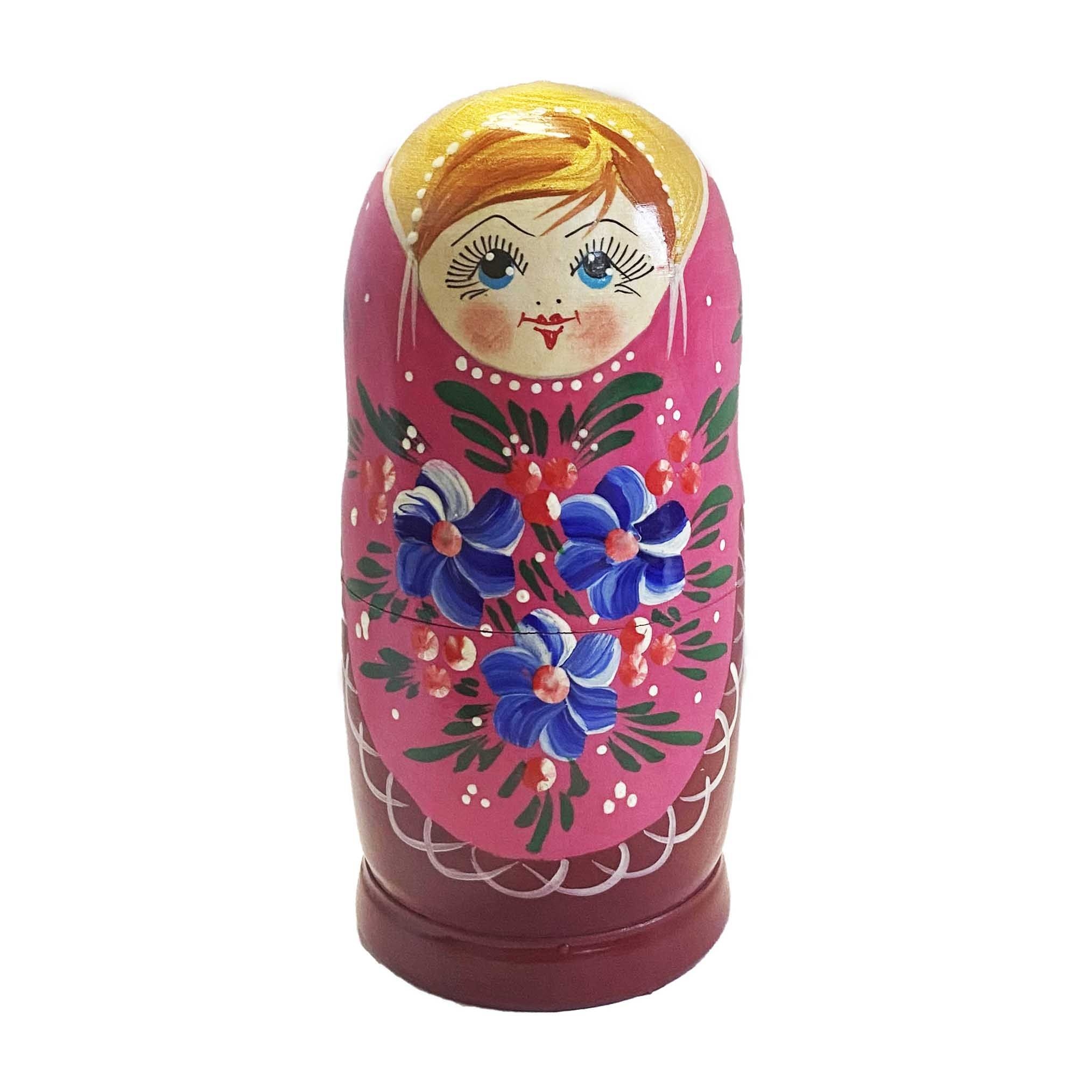 Matröschka "Volksmalerei", "Rosa mit rot", 15 cm (5 Figuren)