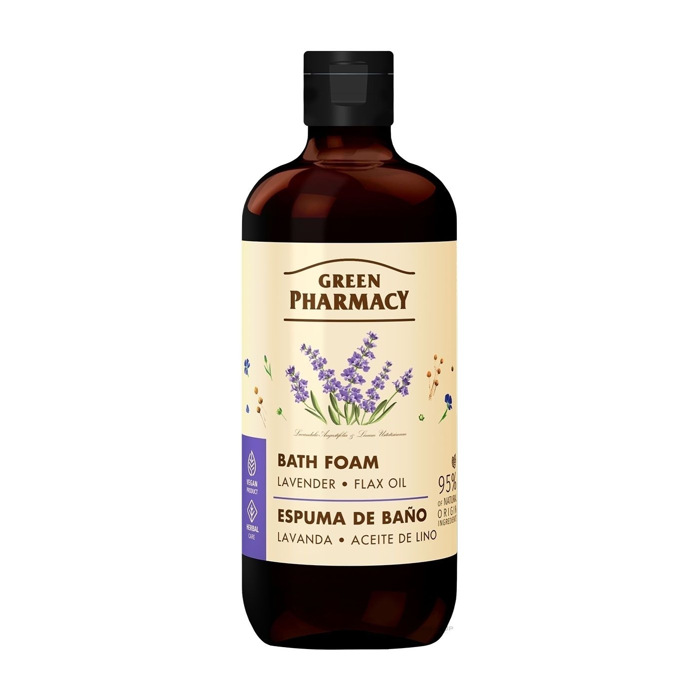 "Green Pharmacy" Badeschaum "Lavendel und Leinsammen Öl", 500ml