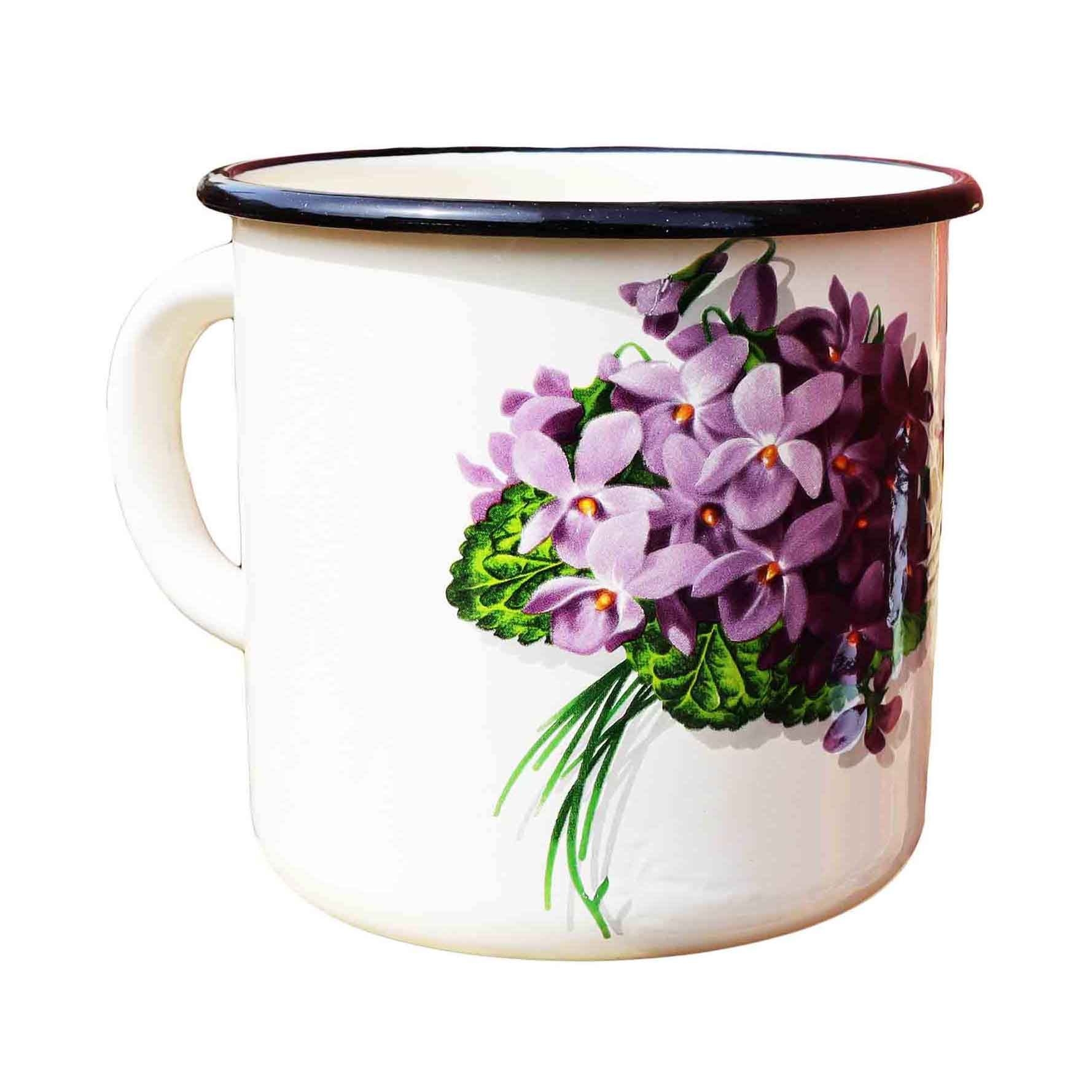 Tasse emailliert "Viola", 0,4 L
