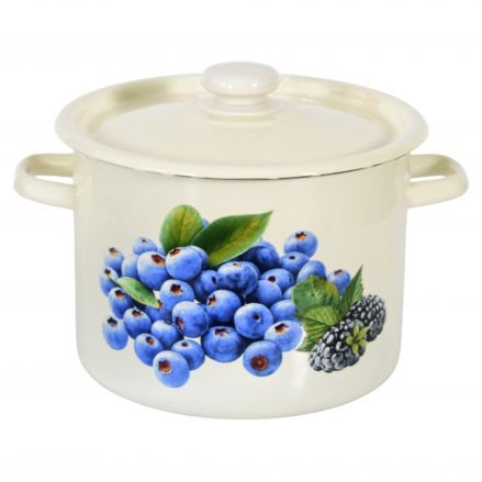 Кастрюля эмалированная, 4,5 л - "Голубика"