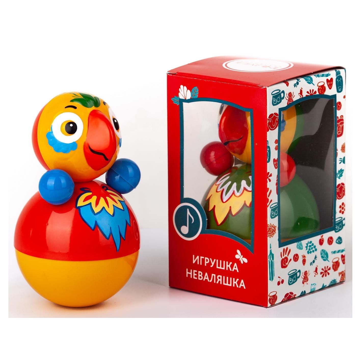 Неваляшка "Попугайчик", 15 см