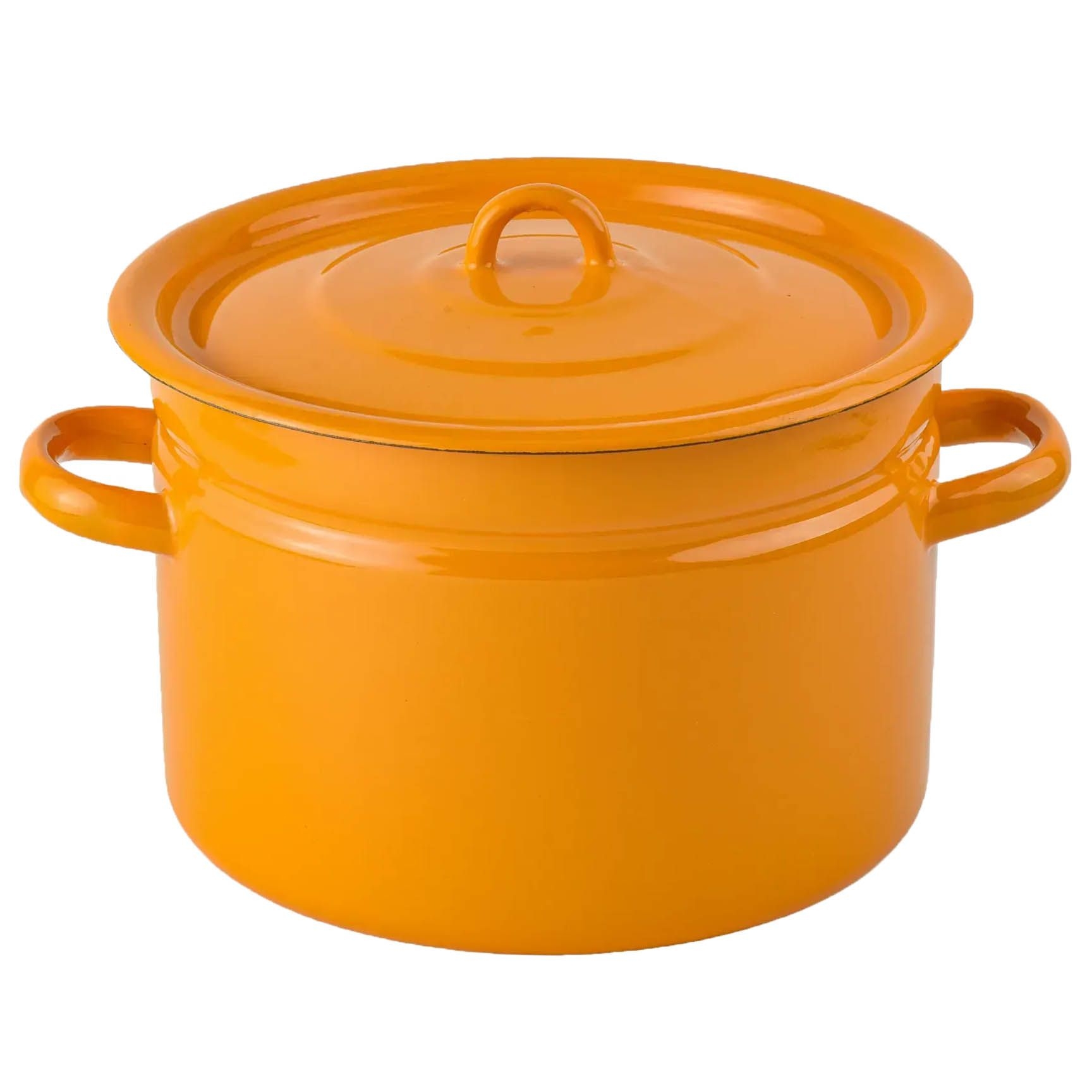 Кастрюля эмалированная, 9 л - "Оранжевая"