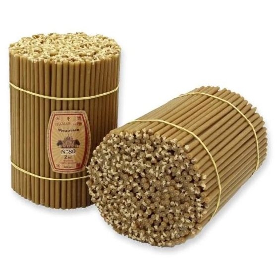 Свечи восковые, малые (No.80), уп-ка 400 шт. (Медовые)