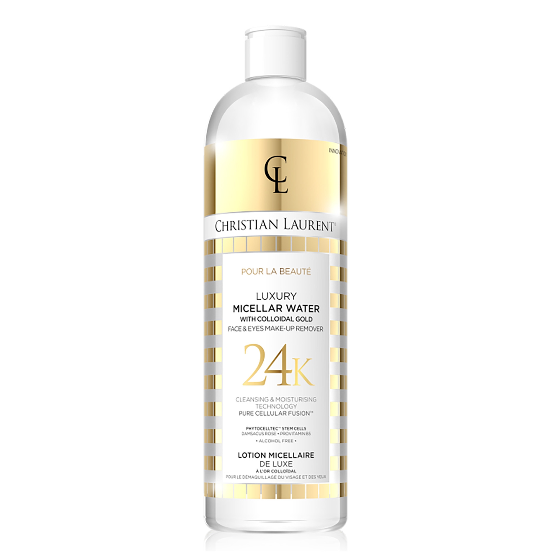 Christian Laurent, 24K luxuriöses Mizellenwasser mit kolloidalem Gold zur Gesicht und Augen-Make-up, 500 ml
