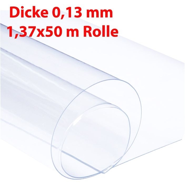 Tischdecke PVC "Crystal", transparent, 140 cm/50m, Dicke 0,13 mm