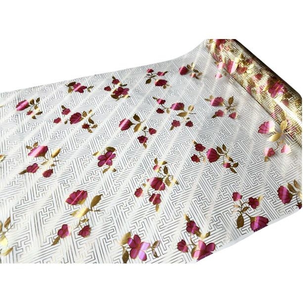 Tischdecke PVC "3D", rote Blumen, 90cm/10m (4232)