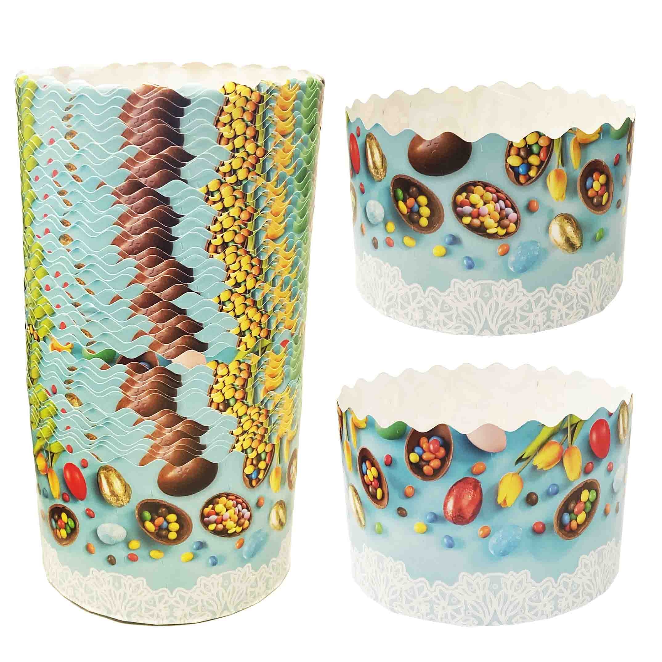 Backform für Osterkuchen "Hellblau mit Spitze", 500 g, 130x85 mm, (2)