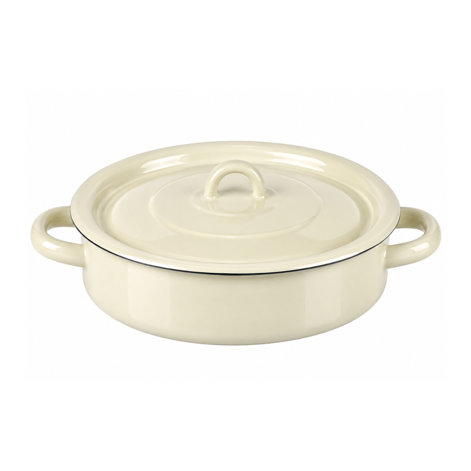 Emaillierter Topf-Sotejnik, Milch, zylindrisch, 3,8 L