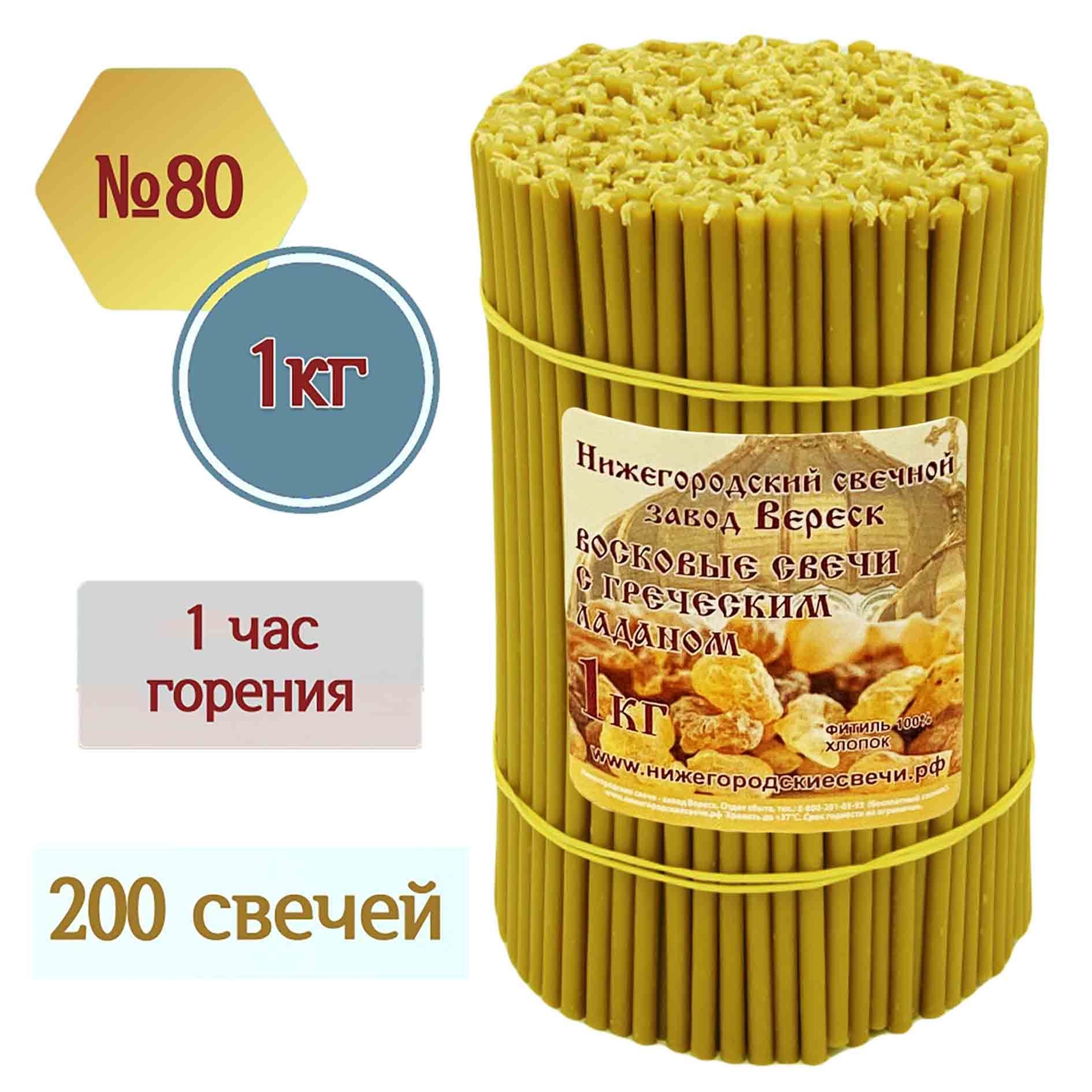 Kerzen No.80, "Mit griechischem Weihrauch", Set aus 200 St., 1 Kg