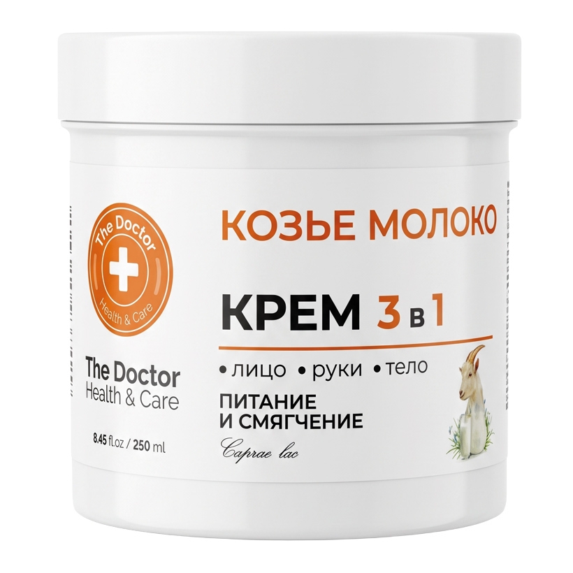"The Doctor" Creme 3in1 "Ziegenmilch" für Gesicht, Körper, Hände, 250 ml