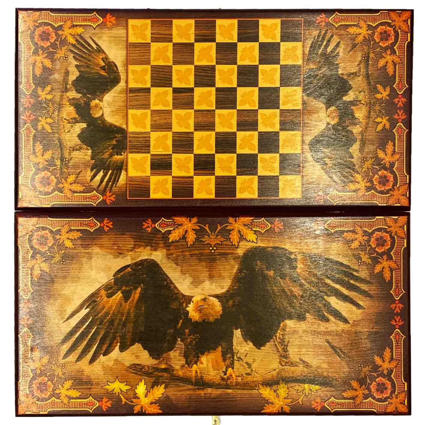 Backgammon "Adler", aus Holz, 600x600 mm