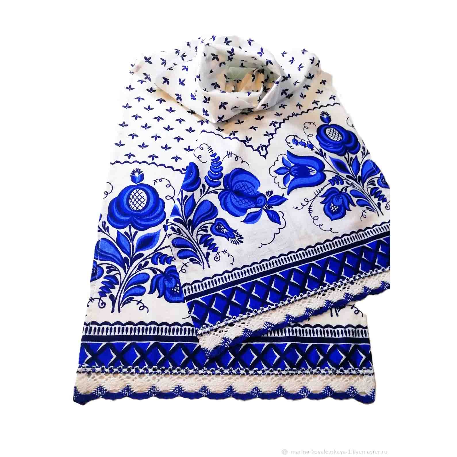 Handtuch Ruschnik, "Gzhel", blau, 120х35 cm