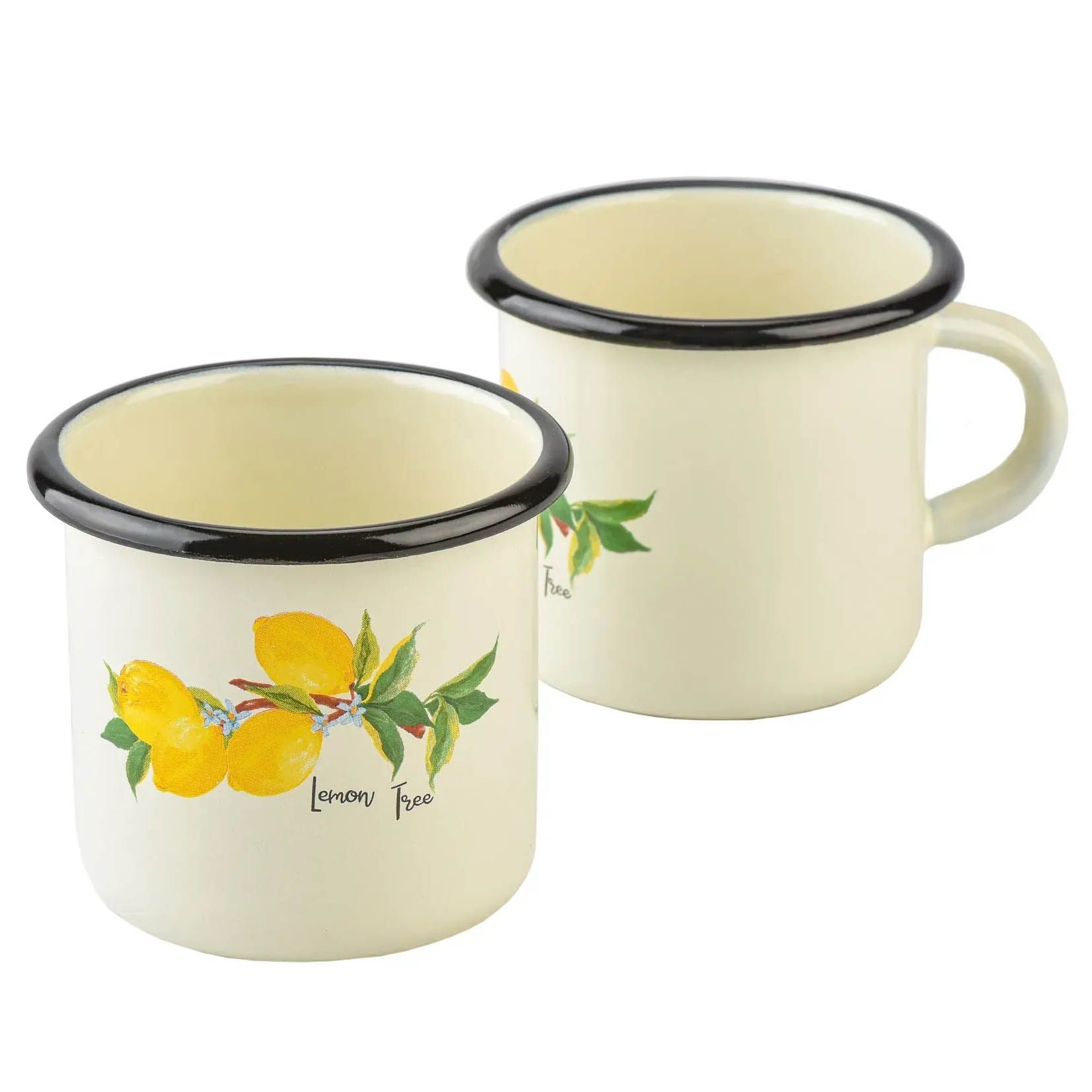 Tasse emailliert "Zitronenbaum", 0,4 L