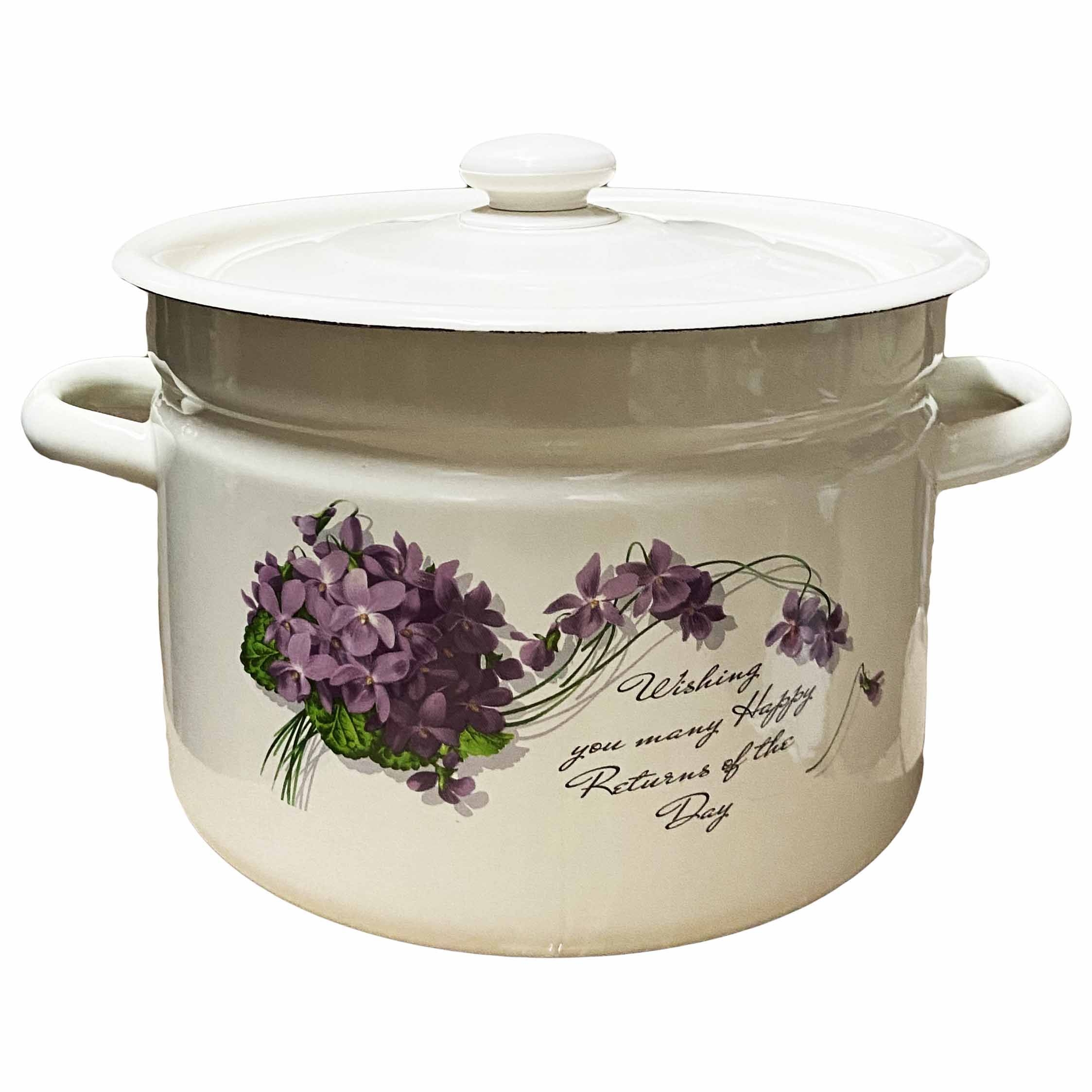 Кастрюля эмалированная, 9 л - "Мятная прохлада"