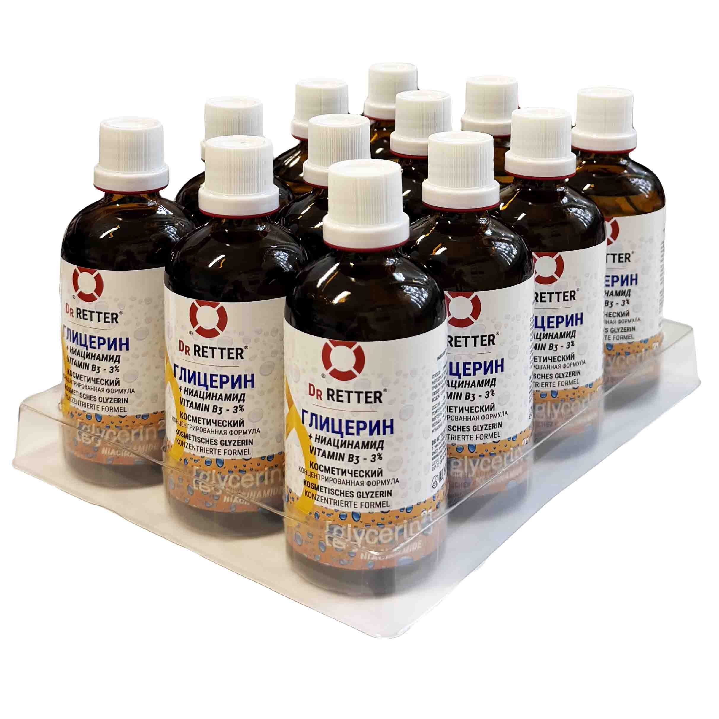 Dr. Retter - Glycerin kosmetisches + Niacinamid Vitamin B3 - 3%, konzentrierte Formel, 100 ml