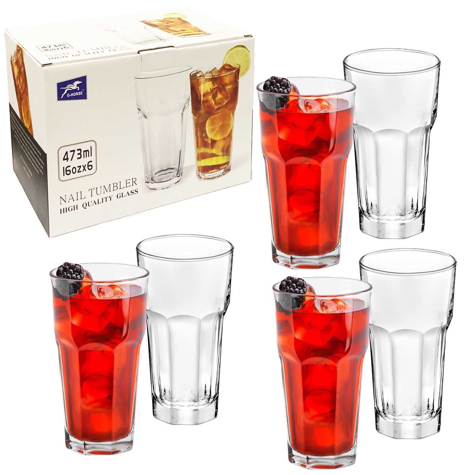 Set aus 6 Gläsern, "Wаsser/Saft", 473 ml (BM2016)