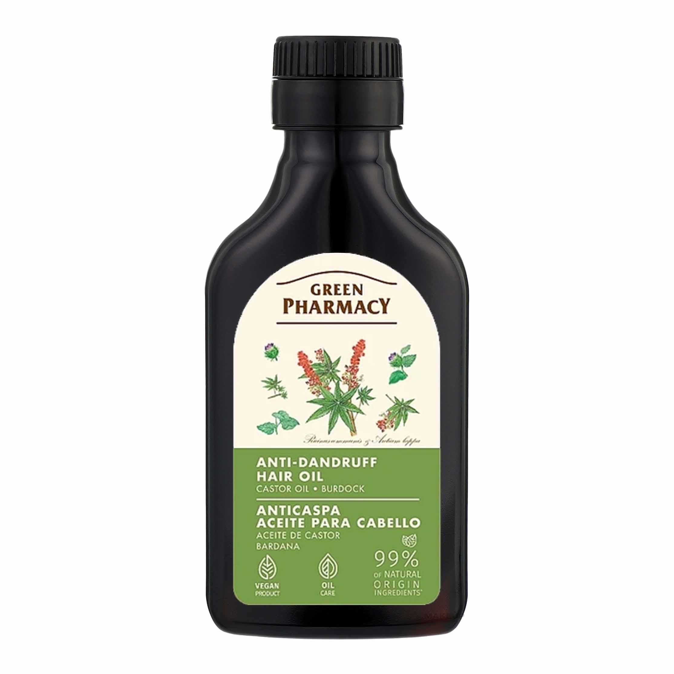 Green Pharmacy - Haaröl gegen Schuppen, Rizinusöl und Klette, 100 ml