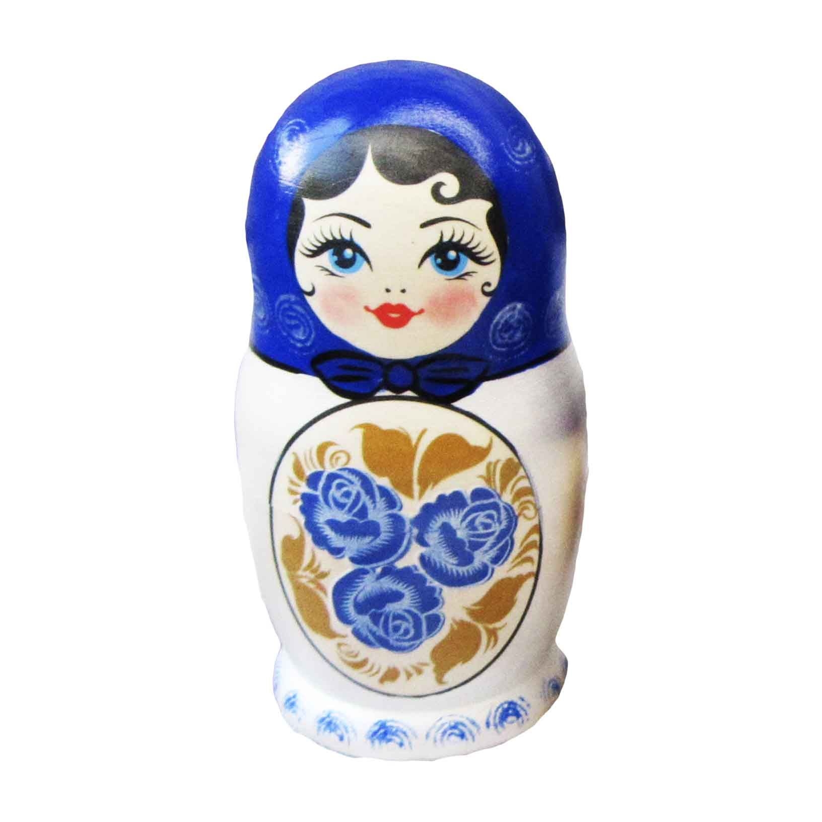 Matröschka "Volksmalerei", "Blau mit Blau Blumen", 10-12cm (5 Figuren)