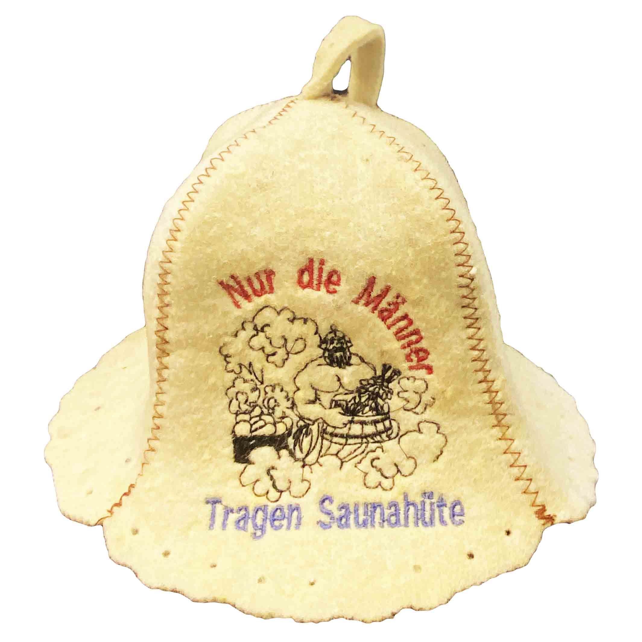 Filzhut für Sauna, "Nur die Männer tragen Saunahüte"