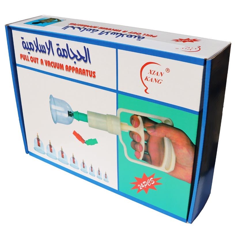 Schröpfköpfe (PVC) mit Pumpe, Set aus 24 St.