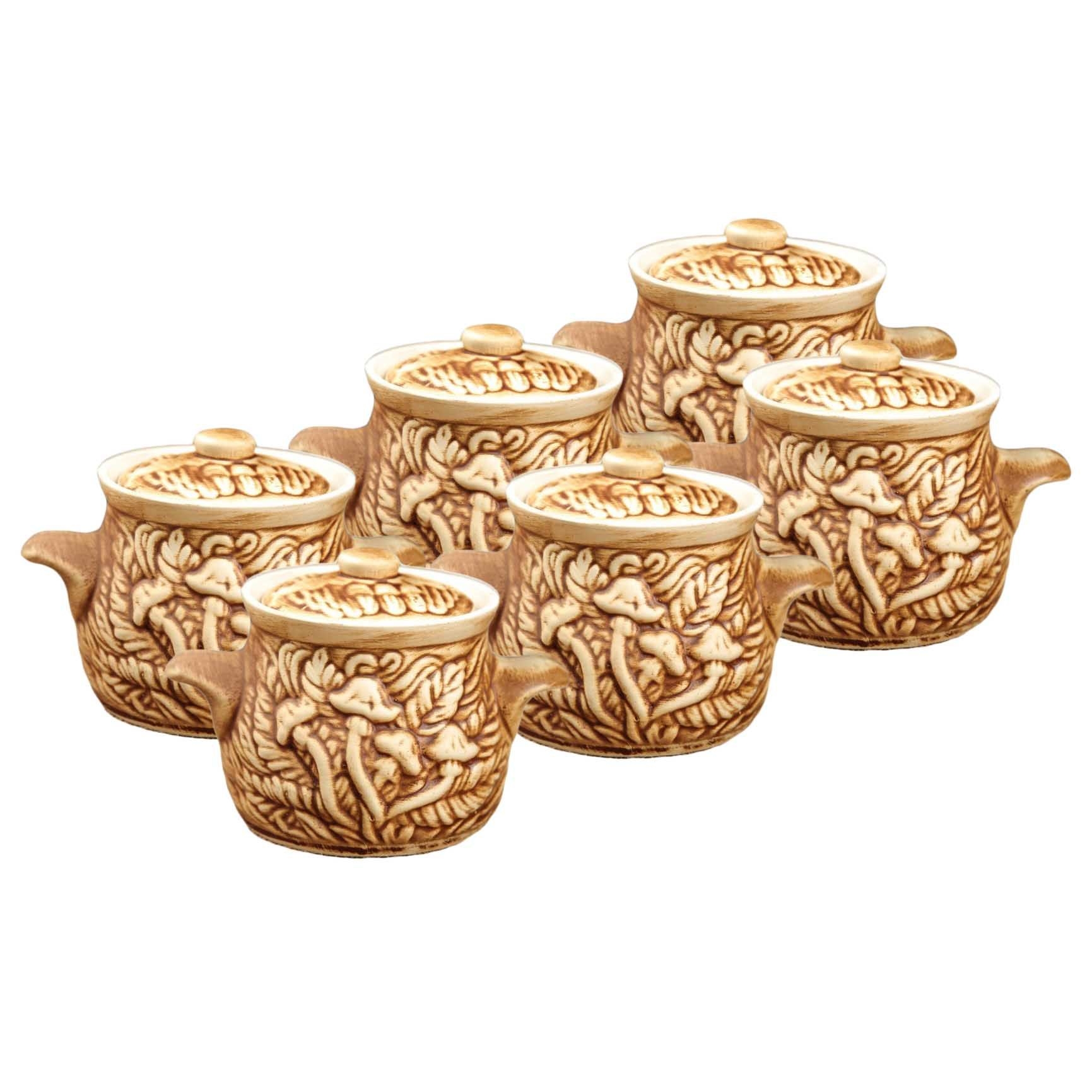 Keramiktopf mit Strukturmuster Matt, 600 ml,  Set aus 6 St.