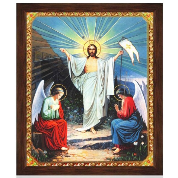 Ikone mit Holzrahmen, "Voskresenie Xristovo" 20x24 cm