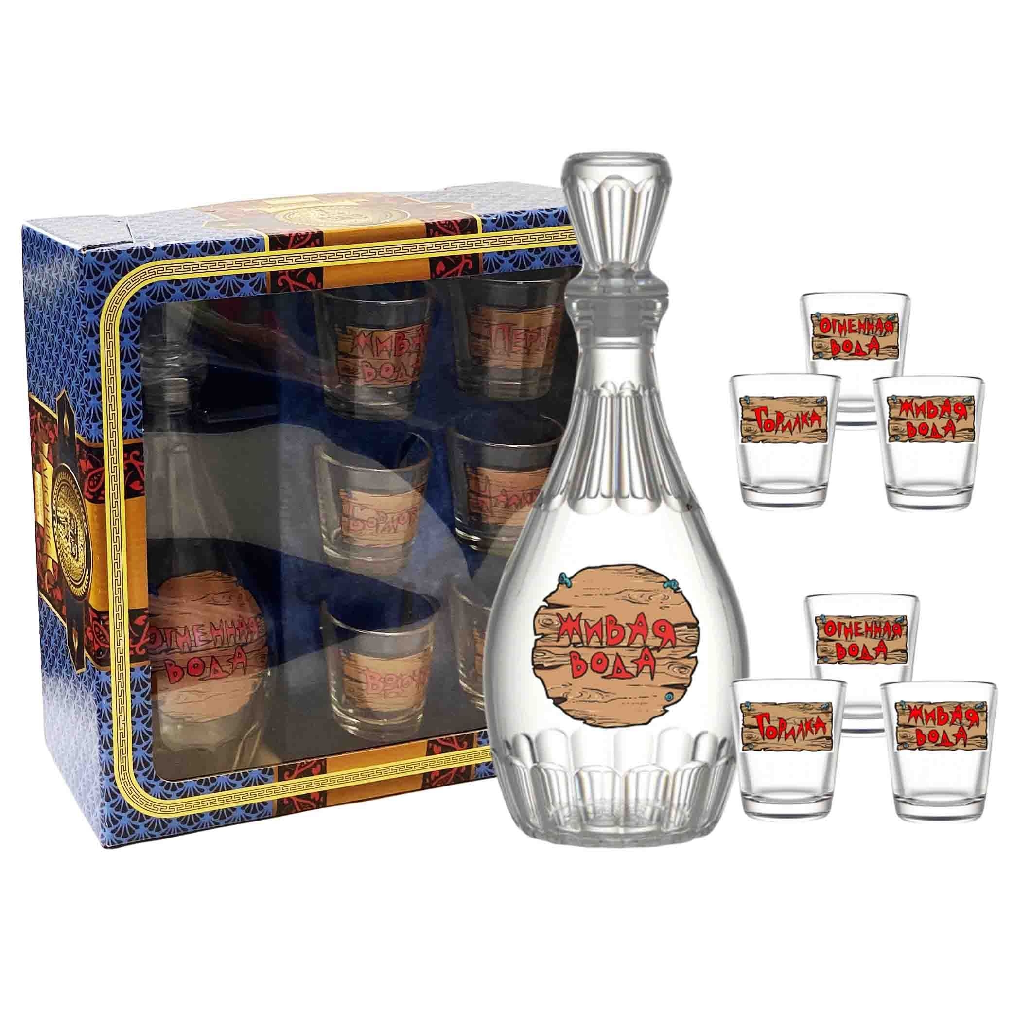 Set - Wodkagläser 6 St. mit Karaffe Dionis, 50 ml, "Schilde"