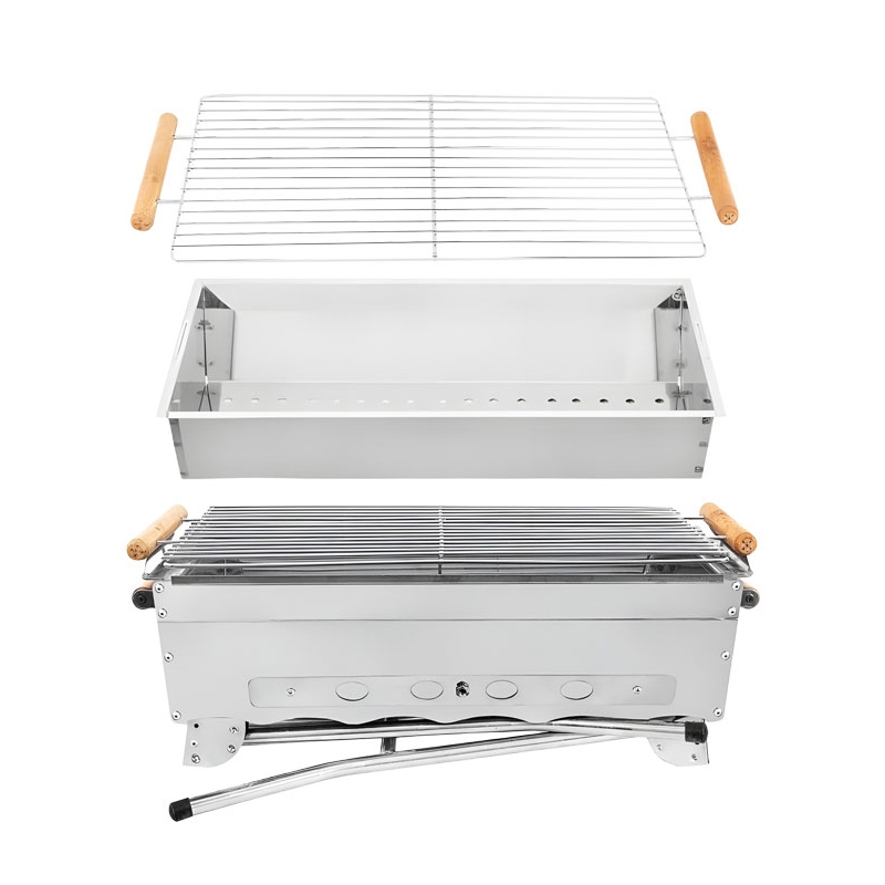 Mangal-Grill "Astana", aus Edelstahl (0,8 mm) mit Kohlenkorb, Luftzug verstellbar