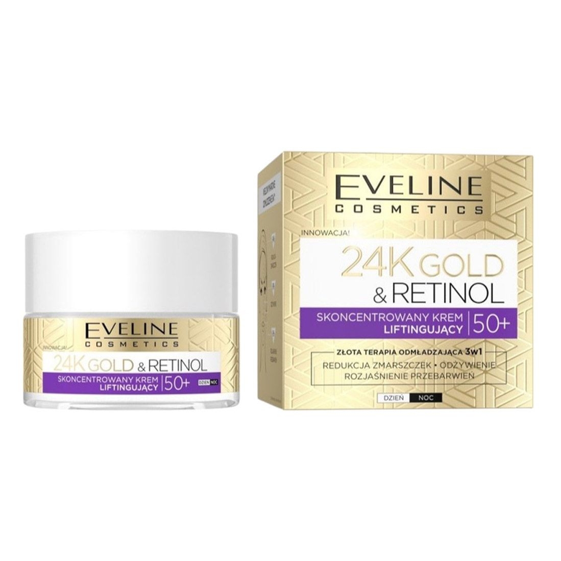 Eveline - "24K Gold&Retinol" Lifting Gesichtscreme 50+, 50 ml