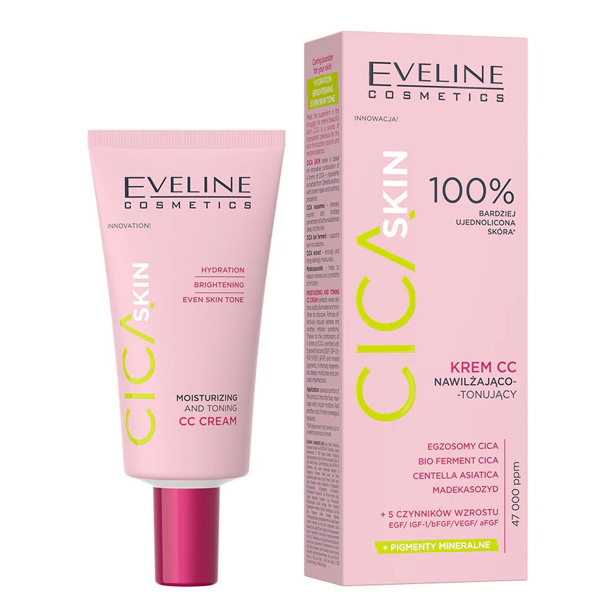 Eveline - Cica Skin CC-Creme, getönte Feuchtigkeitscreme für Gesichts, 30 ml