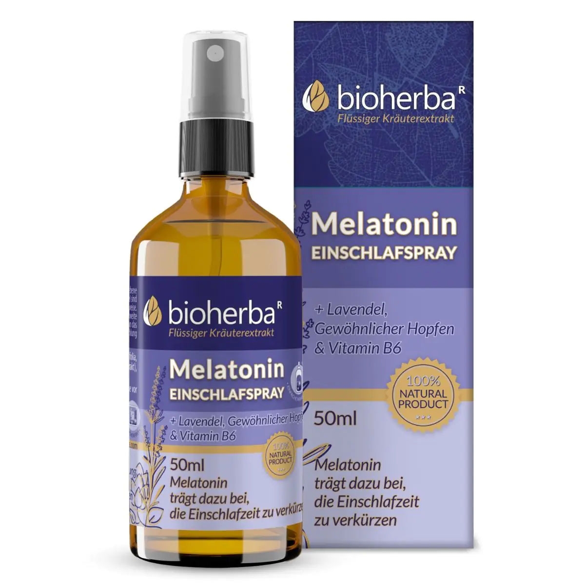 "Bioherba" - Melatonin Einschlafspray mit Lavendel, Hopfen & Vitamin B6, 50 ml