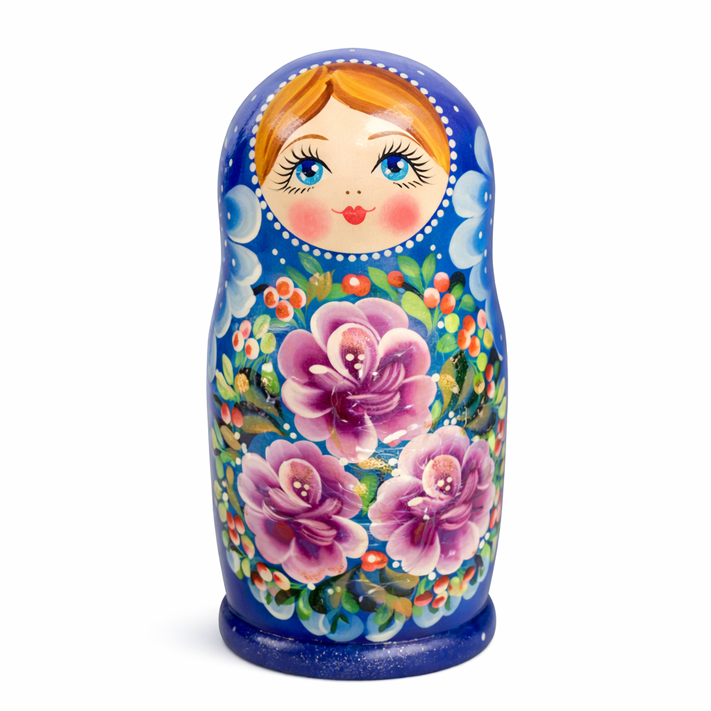 Матрёшка «Цветочное волшебство – Фиолетовые орхидеи», 22–23 см (7 мест)