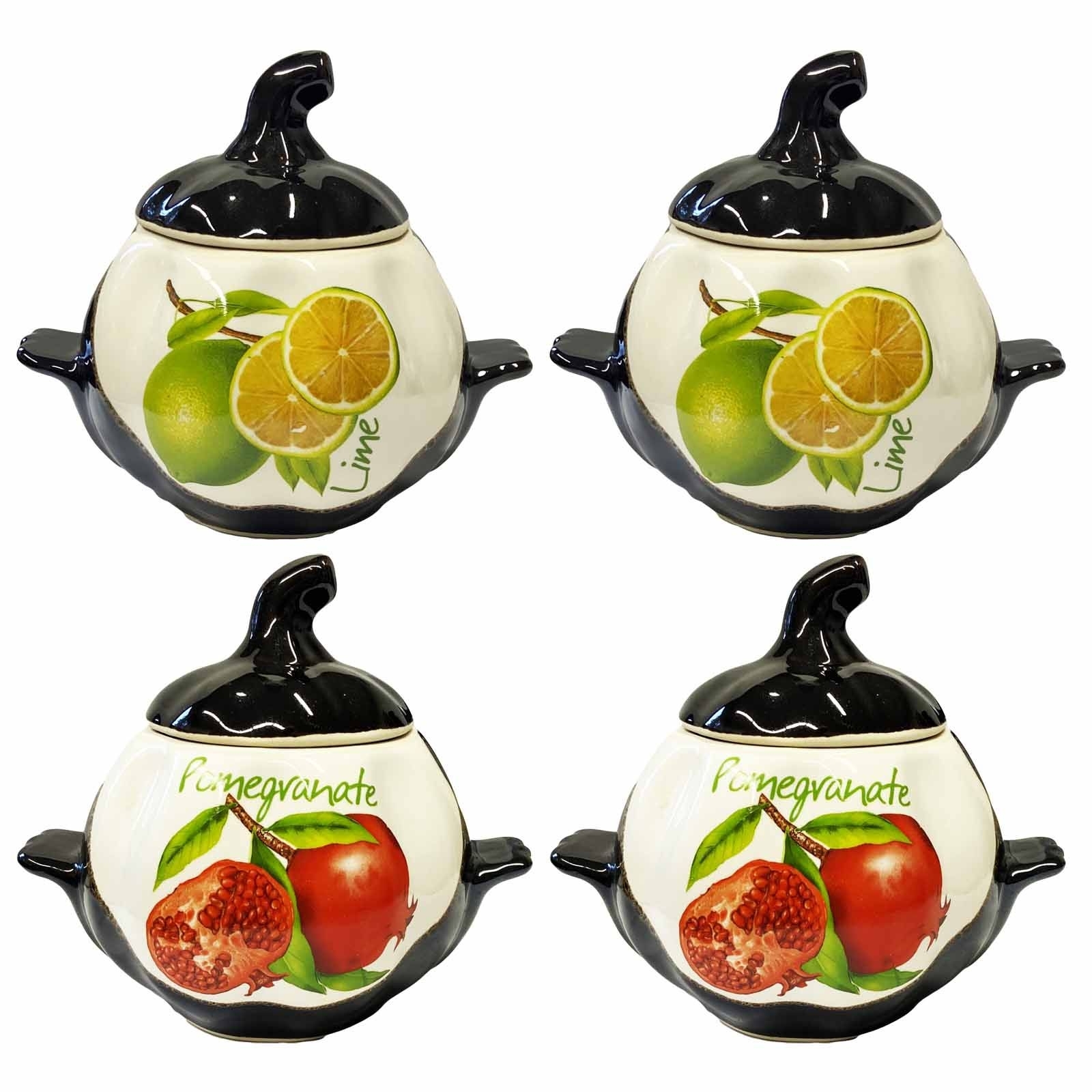 Keramiktopf, verschiedene Sorten, mit Griffen, 750 ml, Set aus 4 St.