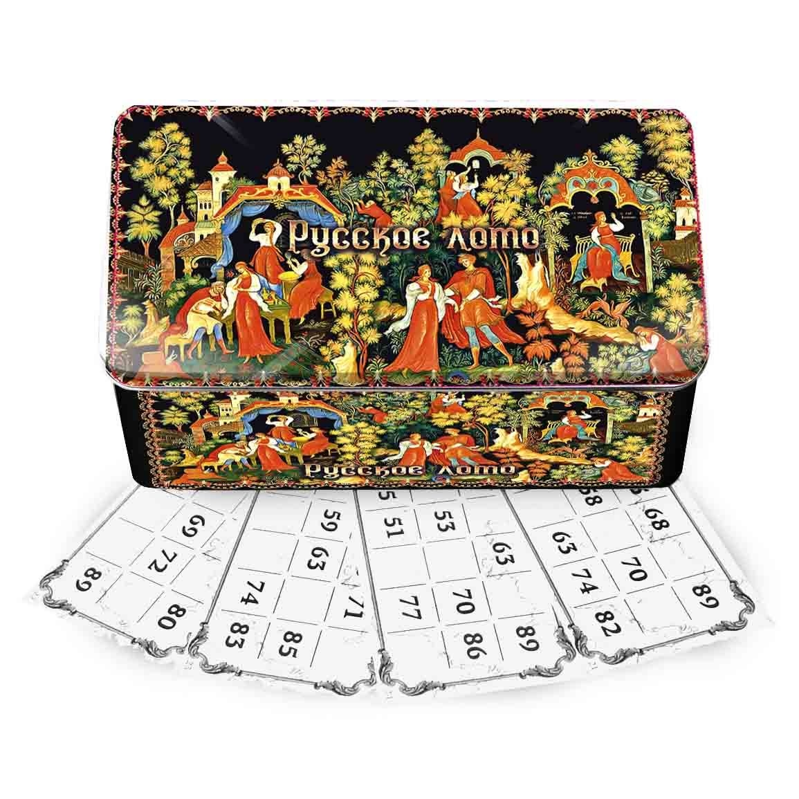 Brettspiel "Russkoe Loto - "Palech "Märchen" in Metallbox
