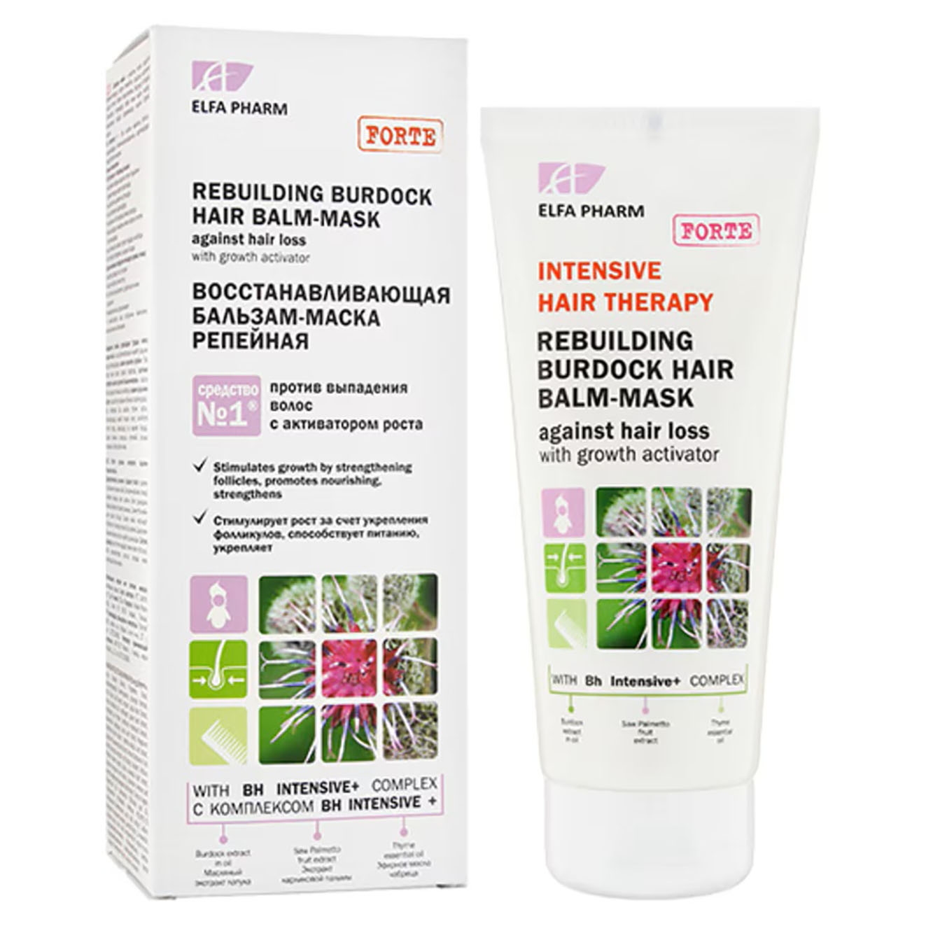 "Elfa Pharm" Regenerierende Klettenbalsam-Maske, Gegen Haarausfall mit einem Wachstumsaktivator, 200 ml