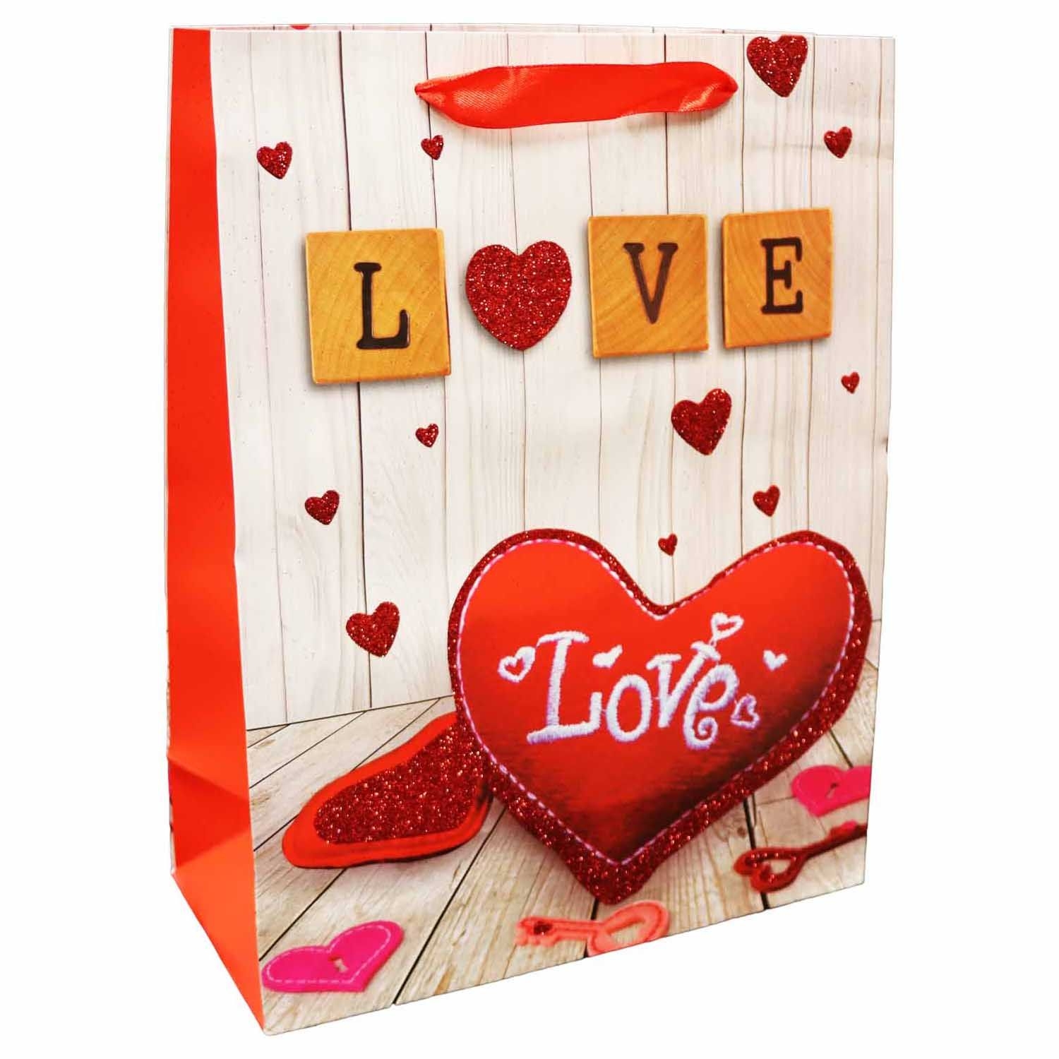 Geschenktasche, "Love", L, 44x32 cm