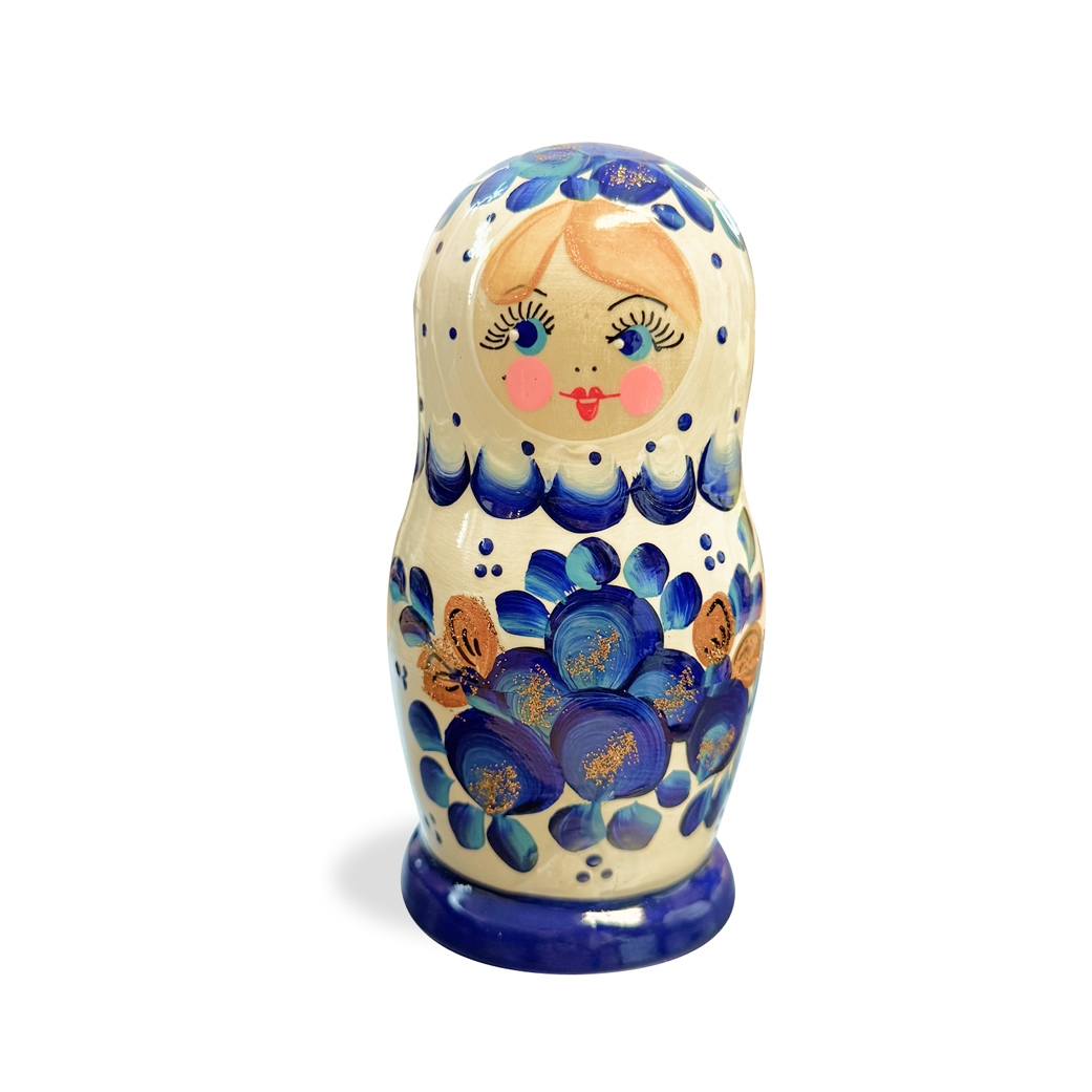 Матрёшка "Народная роспись", "Гжель", 10-12 см (3 места)