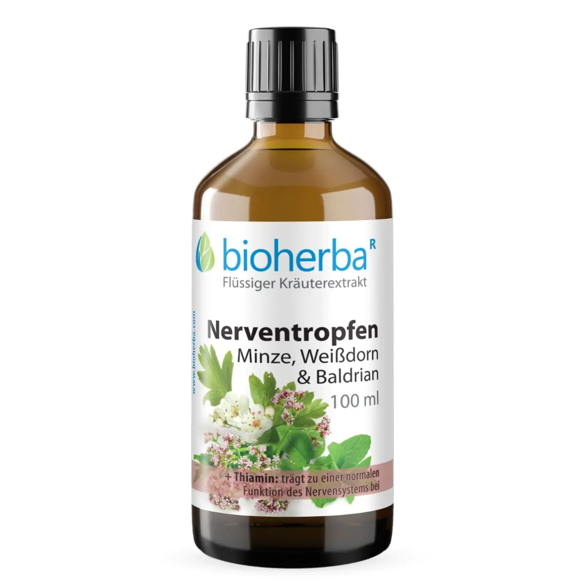 Nerventropfen Minze, Weißdorn & Baldrian Tinktur 100 ml