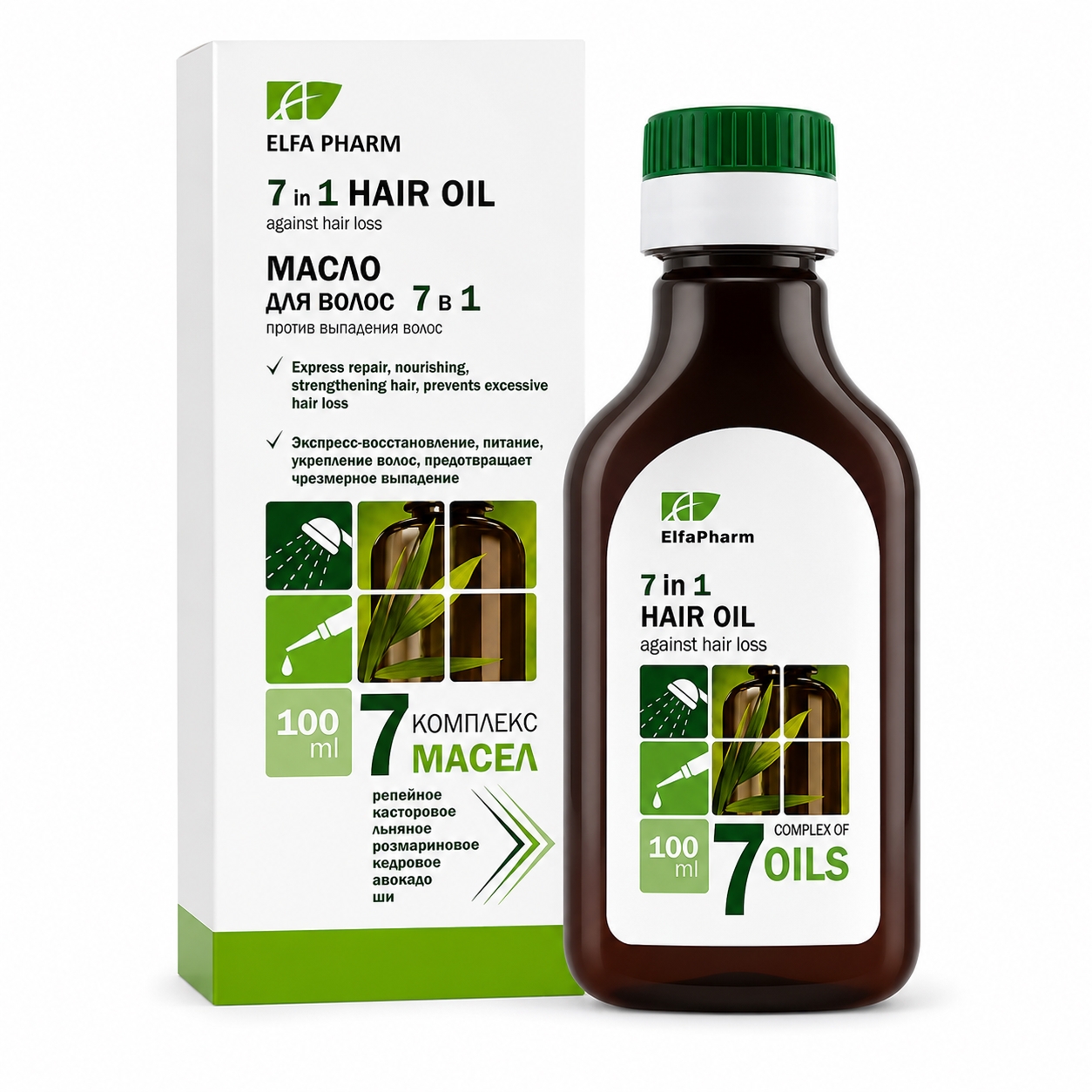 "Elfa Pharm" Haaröl 7 in 1 gegen Haarausfall mit 7 Ölen, 100 ml