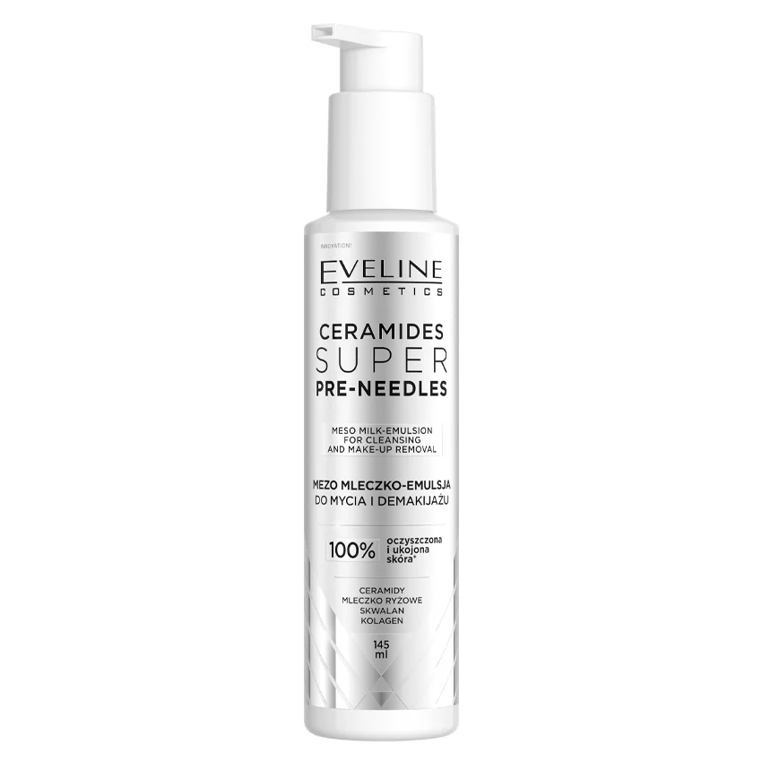 Eveline - "Ceramides super pre-needles" Meso Milch-Еmulsion zur Reinigung und Make-up-Entfernung, 145 ml