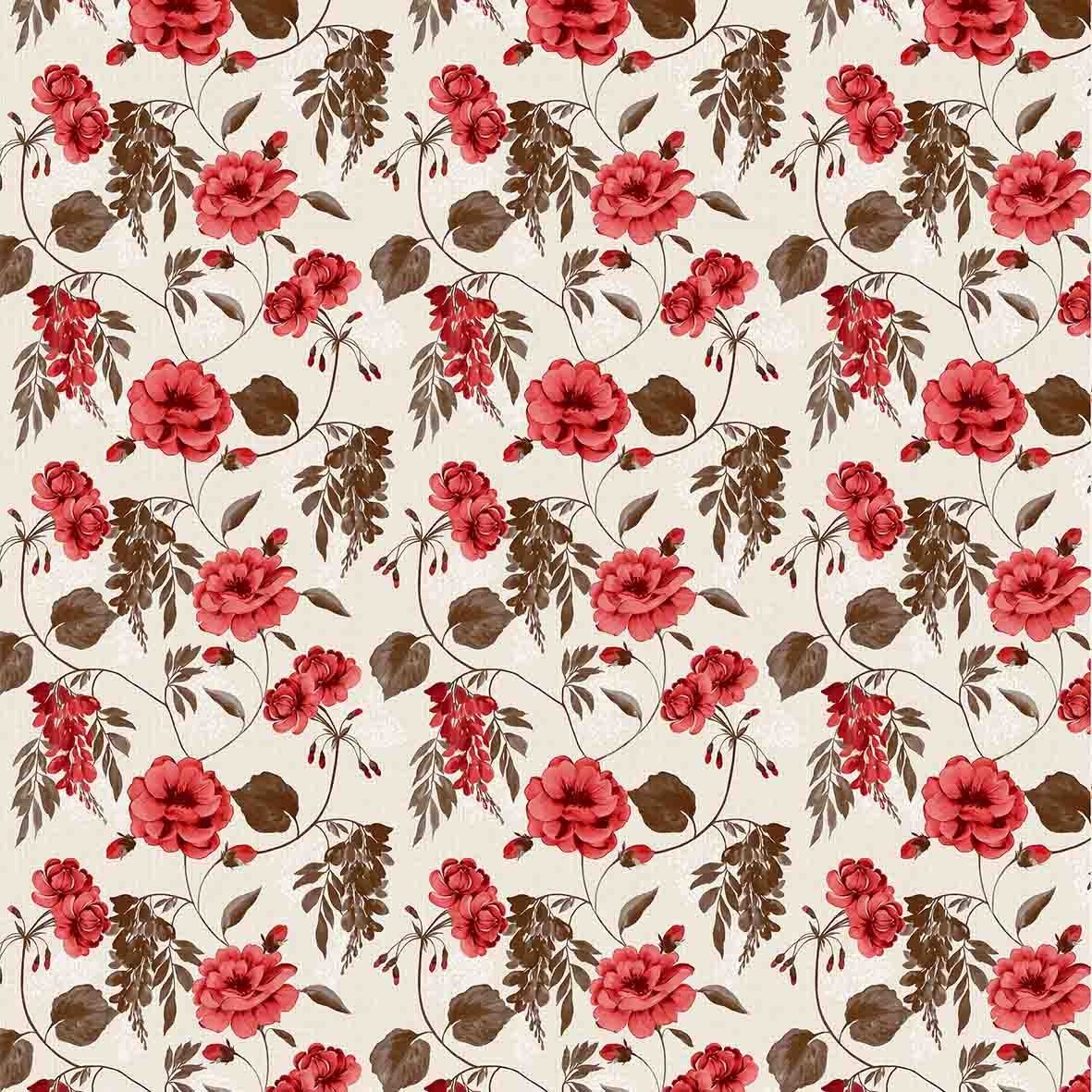 Клеенка M, 7A, 20х1,4 м (красные цветы)