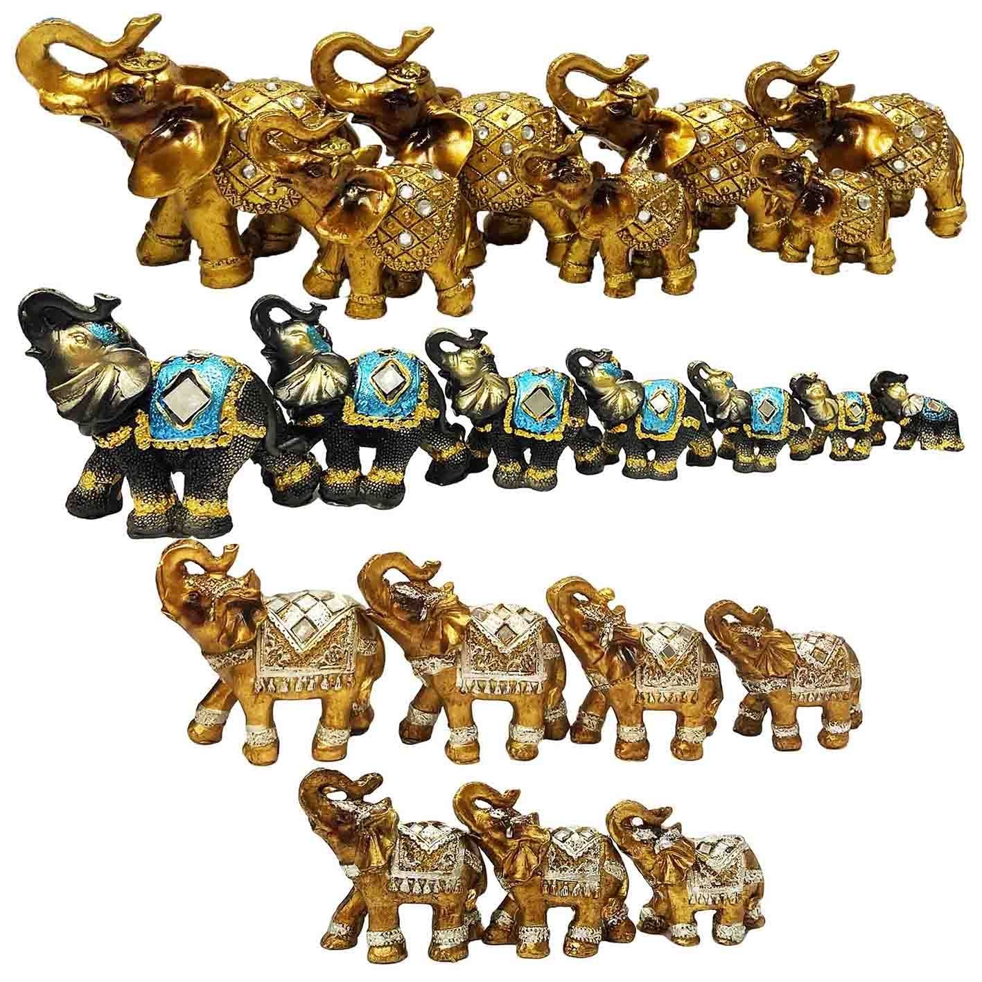 Figurenset "7 Elefanten"-Set 3 St., mit Strasssteine, Keramik