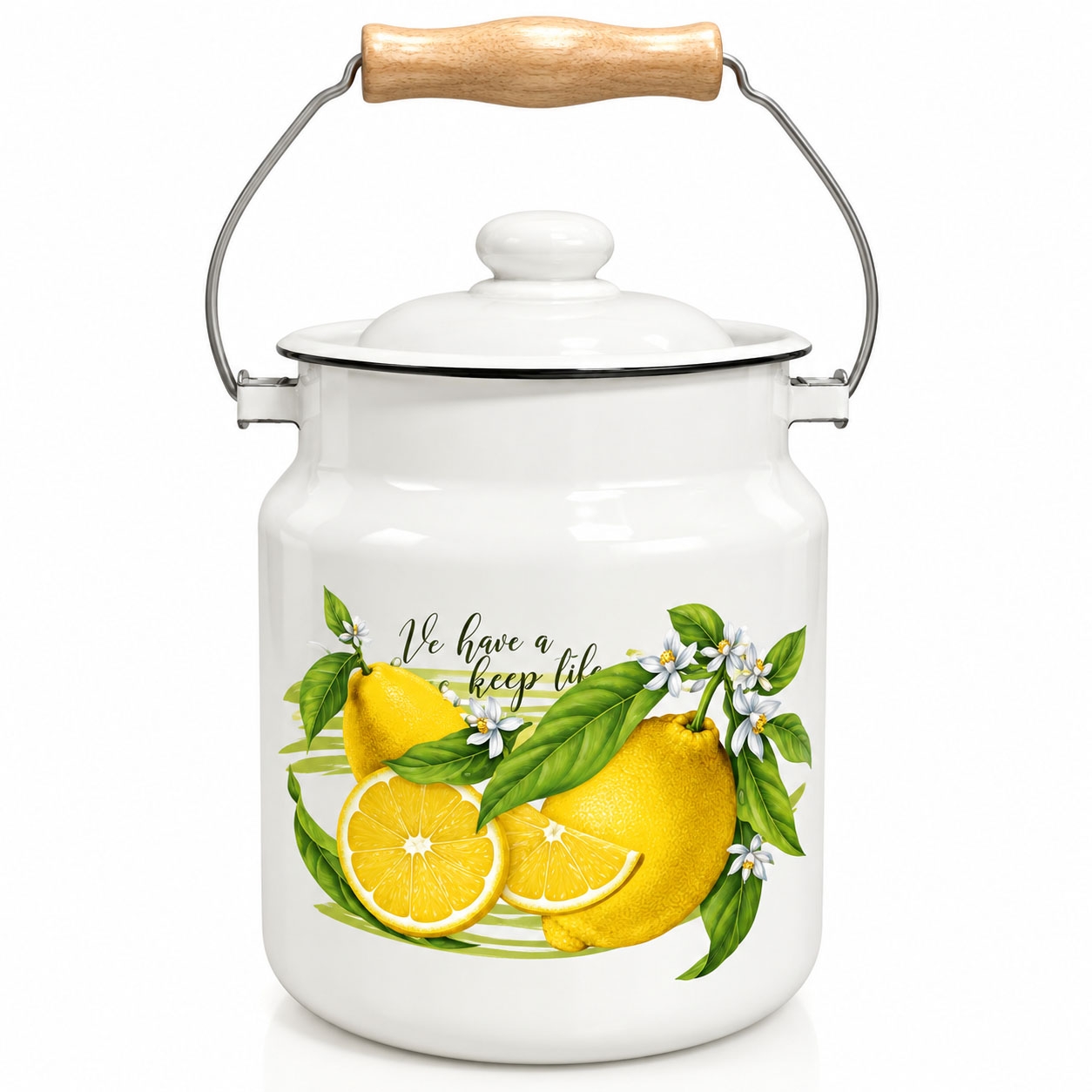 Transportkanne, emailliert, 3,5 L "Zitronen"