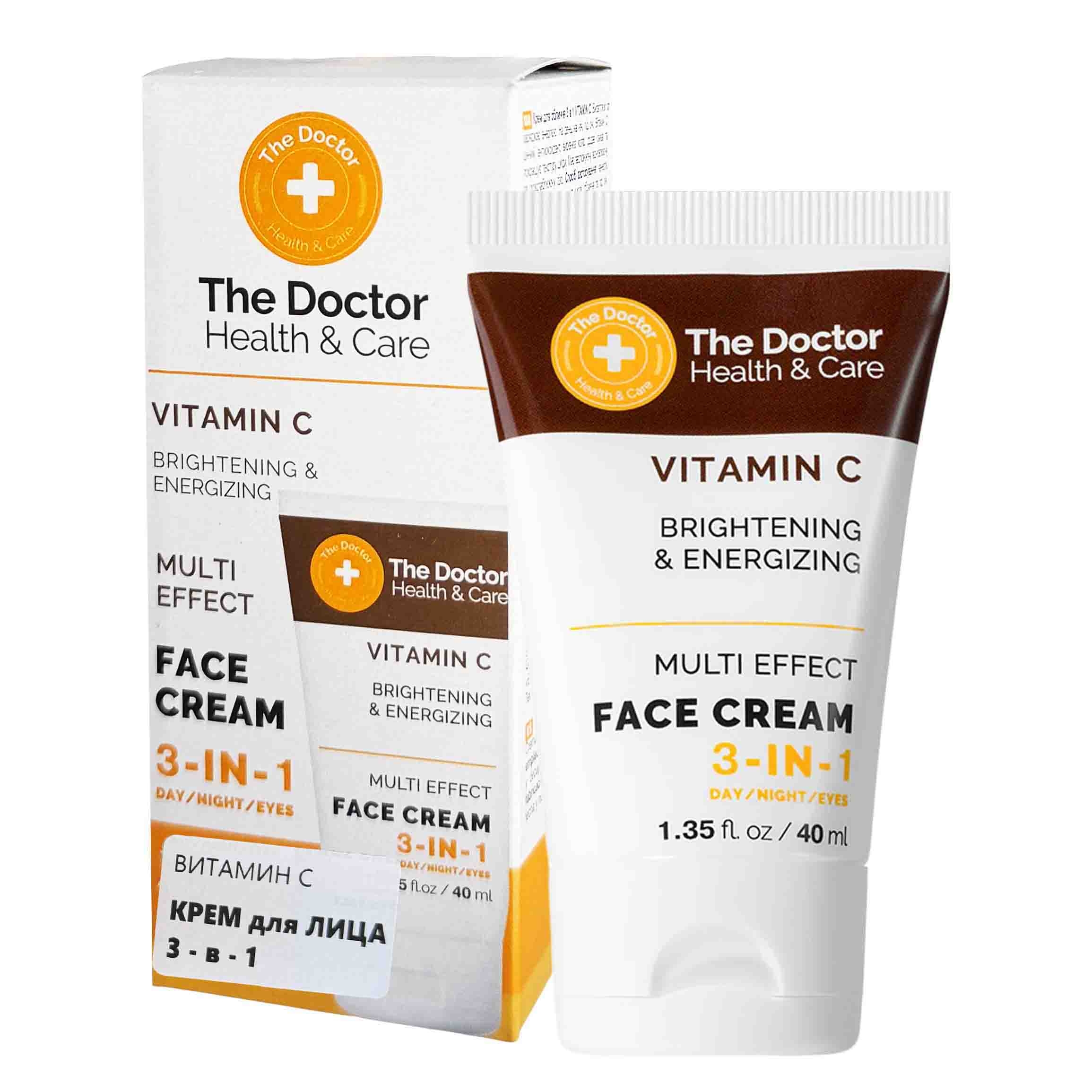 "The Doctor" Gesichtscreme 3-in-1 "Vitamin C", Aufhellend und energetisierend, 40 ml